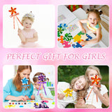 JarThenaAMCS 20 Pcs Princess Fairy Wands Kit Make Your Own Magic Wand Unfinished Wooden Fairy Wands with Ribbons Gem Stickers Felt Ball Paint Brush DIY Art Crafts for Birthday Party Supplies JarThenaAMCS