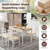 GOFLAME 5 Piece Dining Table Set for 4, Farmhouse Kitchen Table and 4 Chairs with Rubber Wood Legs, Space-Saving Wooden Dinette Set for Small Space, Dining Room, Breakfast Nook, Natural GOFLAME