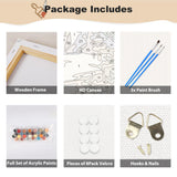 EOBROMD Framed Paint by Numbers Kits for Adults Colourful Dragons, DIY Kits Crafts for Beginner on Stretched Canvas, 3 Paint Brushes and Acrylic Paint for Home Decor 12x16inch EOBROMD