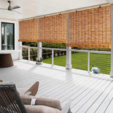 Outdoor Bamboo Roller Shades Blinds for Patio Waterproof Privacy Bamboo Roll Up Shade 70% Blackout Bamboo Blinds for Garden Porch Anti-UV Custom 20 26 38 46 62 70 72 79" Easy to Install Bamboo Curtain WQbhryllya