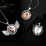 Junkin 24 Pcs Sublimation Rhinestone Trays Pendant Set, Including 6 Double Sided Blank Rhinestone Bezel Trays, 6 Pcs Thick Chains with 12 Sublimation Discs for Making (Silver) Junkin