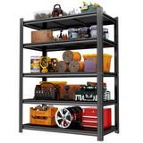 78" H Garage Shelving, 2500 LBS Heavy Duty Storage Shelves, Adjustable 5 Tier Metal Shelving Unit, Standing Shelf for Storage, Industrial Metal Utility Shelves for Workshop, Basement, Home Office Bezuny