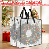 RAINFLOW Christmas Wreath Storage Container - Clear Moving Bags Heavy Duty With Zipper for Wreaths Clothes Gift Pillow Toy Plastic Storage Bag Supplies College Dorm Under Bed Storage(24 inch) RAINFLOW