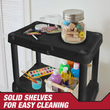 POMILER 4-Shelf Plastic Storage Shelves 200lb Capacity 22" W x 14" D x 47" H Shelving Unit Storage Organizer for Bathroom, Laundry, Garage & Home, Storage Rack - Black POMILER