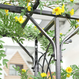 Outsunny 82'' Decorative Metal Garden Trellis Arch with Durable Steel Tubing & Elegant Scrollwork, Perfect for Weddings Outsunny
