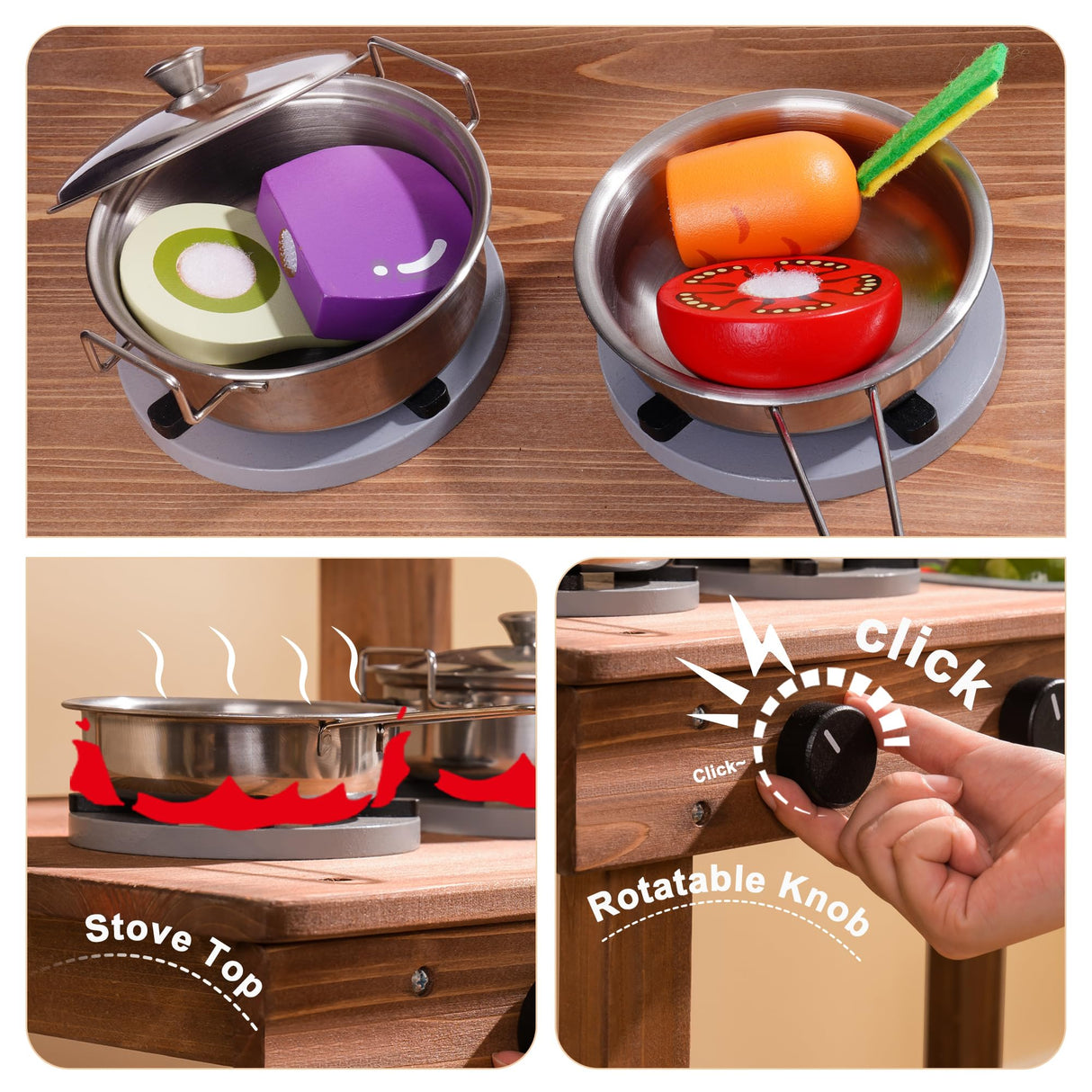 ROBUD Mud Kitchen for Kids Outdoor, Wooden Outdoor Play Kitchen, Kids Mud Kitchen with Removable Sink & Faucet, Monteeori Toys for Children Ages 3+ Years, WG404 ROBUD