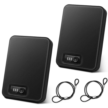 Sgorlds Portable Travel Gun Safe for Handgun and Valuables, Pistol Safe, Handgun Lock Box for Car, Black, 11.5" x7.5" x2.5",Black Sgorlds