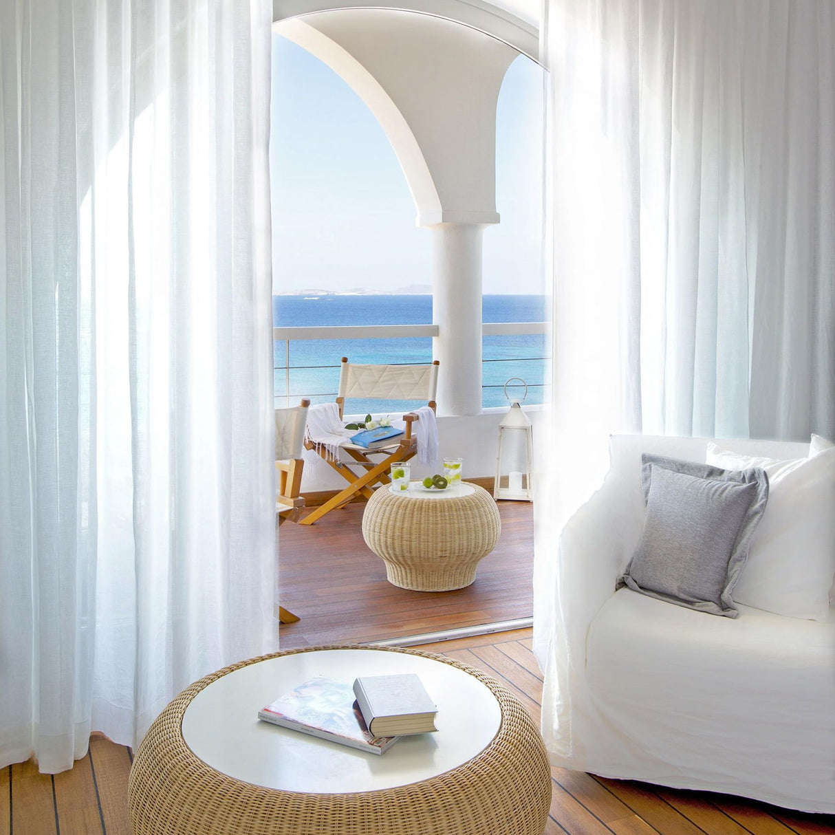 Awnmeow Outdoor Sheer Curtains for Patio Waterproof, 2 Panels Rod Pocket Indoor/Outdoor Voile White Sheer Curtain for Pergola, Porch, Cabana and Gazebo，52 x 84 Inch Awnmeow