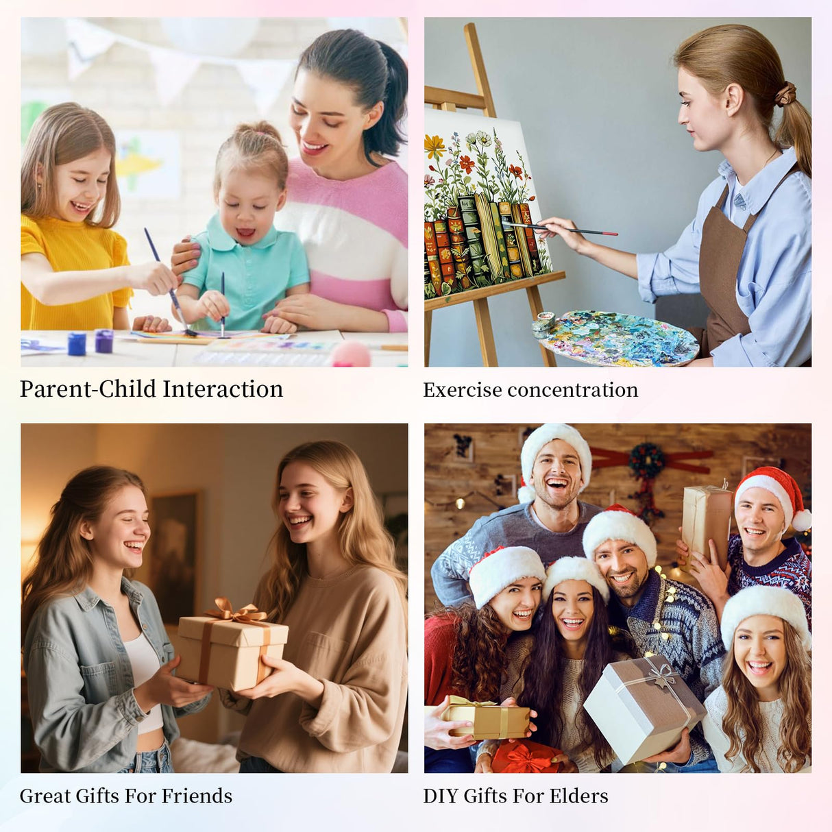 Framed Paint by Numbers Kit for Adults Beginner & Kids Ages 10-13, Books Easy Paint by Numbers with Frame, Flowers Acrylic Adult Painting by Number Kits on Canvas Framed for Gift Decor 10 x 10 Inch Camocin