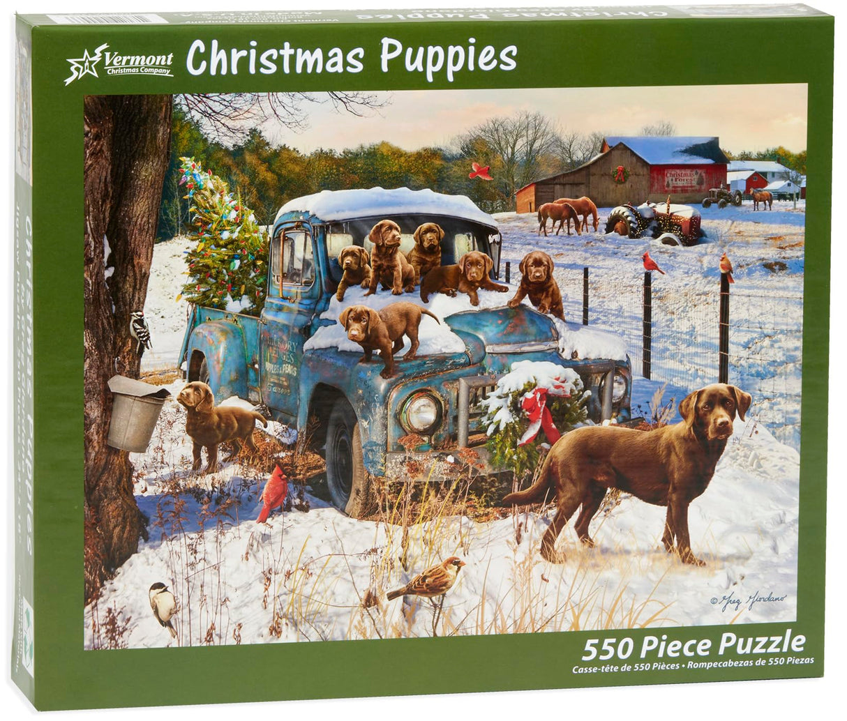 Christmas Puppies Jigsaw Puzzle 550 Piece by Vermont Christmas Company Vermont Christmas Company