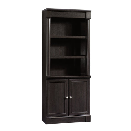 Sauder Palladia Library with Doors/Book Shelf, L: 29.37" x W: 13.90" x H: 71.85", Wind Oak finish Sauder