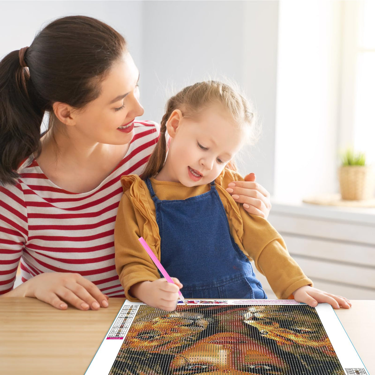 Miwixy Lions Diamond Art Kits for Adults, American Native Indian Woman Diamond Painting Kit,5D Full Drill Animal Diamond Art Canvas for Beginners Home Wall Decor 12 x 16 Inch Miwixy