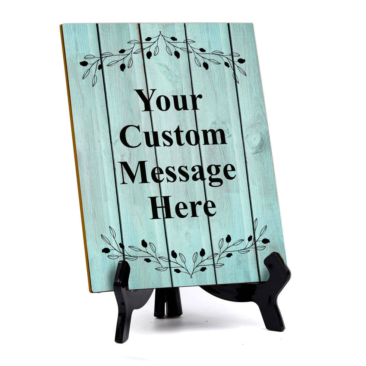 Signs ByLITA Custom Personalized Rectangle Table Sign (6" x 8") Floral Branches | Write Your Own Message | Design Your Sign Signs ByLITA