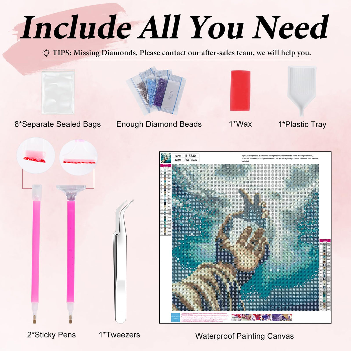 Yezavesu Diamond Art Kits for Adults, Jesus 5D Diamond Painting Kit for Beginners, Inspiring Faith DIY Round Full Drill Painting with Gem Art Kits for Home Wall Decor 14 x 14 Inch Yezavesu