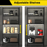 GIOTORENT 4-Wire Garage Shelving Storage Shelves, Metal Shelf Organizer 1400Lbs Capacity, Kitchen Storage Adjustable Shelf for Laundry Bathroom Pantry Closet, Black 36.2''L x 14''W x 53.4''H GIOTORENT