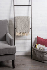 DII Rustic Farmhouse Throw Blanket with Decorative Tassels, Use for Chair, Couch, Bed, Picnic, Camping, Beach, & Just Staying Cozy at Home (50 x 60), Variegated Black DII