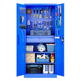 Yizosh Metal Garage Storage Cabinet with Locking Doors and Drawers, Heavy Duty Steel Tool Cabinet with Pegboard, 71" - Lockable Cabinets for Garage, Warehouse, Basement (Blue) Yizosh