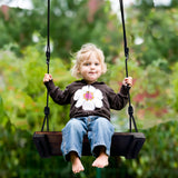 KINSPORY Wooden Swing Seat, Outdoor Swing Set Accessories for Backyard, Height Adjustable Rope with Hanging Tree Straps Kit for Porch Patio Garden Playgroud (Brown) KINSPORY