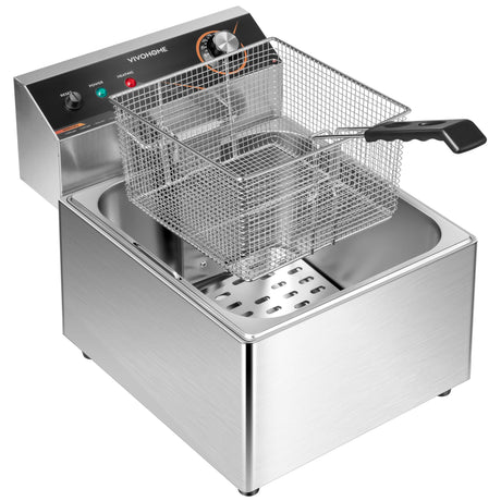 VIVOHOME 1700W 20 QT Electric Deep Fryer with 11.6 QT Removable Basket, Overheat Protection and Temperature Control for Commercial and Home Use VIVOHOME