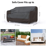 Heavy Duty Patio Sofa Cover Waterproof, Mrrihand 2-Seater Outdoor Sofa Loveseat Cover, Outdoor Patio Furniture Cover with Air Vent and Handles, 60" L×34" D×30" H, Black Mrrihand