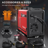BESTMIG 135A Welder 3-in-1 Welding Machine Supports MIG 110V Welding Machine with IGBT Inverter LED Digital Display MIG/Lift TIG/Stick Capabilities (Red Black, MIG 135A Welder) BESTMIG.