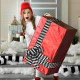 2 Rolls Christmas Checkered Ribbon Black and White Check Ribbon Diamond Check Wired Edge Ribbon Diamond Pattern Decorative Ribbons for Christmas Fall Tree Wrapping DIY Crafts (2.6 Inch) MTLEE