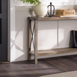 Walker Edison Sedalia Modern Farmhouse Metal X Entry Table, 46 Inch, Grey Walker Edison