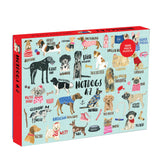 Galison Mudpuppy Hot Dogs A-Z Puzzle, 1000 Piece Dog Jigsaw Puzzle, 27”x20”, Perfect for Ages 8-99+, Family Puzzle to Celebrate Dogs, Illustrations of 26 Dog Breeds, Great Gift for Dog Lovers Galison