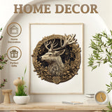 KAAYEE Wooden Puzzles for Adults, 3D Vision Effect 3D Deer Wooden Jigsaw Puzzles Unique Shape Advanced Wood Puzzle Adult, 3D Effect Flat Puzzle Birthday Gifts Family Game (8.5 * 8.3in 100pcs) KAAYEE