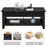 Yaheetech Black Coffee Table, Lift Top Coffee Table with Hidden Storage Compartment & Open Shelf, Lift Tabletop Pop-Up Coffee Table for Living Room Reception, 47.5inch L Yaheetech
