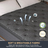 VISCOUNTESS King Size Mattress, 14 Inch Hybrid Mattresses with Durable Support, Motion Isolation & Individually Poctet, 100 Night Trial, Pressure Relief for Silent Sleep VISCOUNTESS