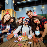 20 Pcs Christmas Sublimation Wine Glass Covers Sublimation Wine Glass Blanks Neoprene Wine Sleeve Blank Sleeve Mask for Glasses Sublimation Neoprene Insulator Cover for Drinks Sublimation Ornaments Romooa