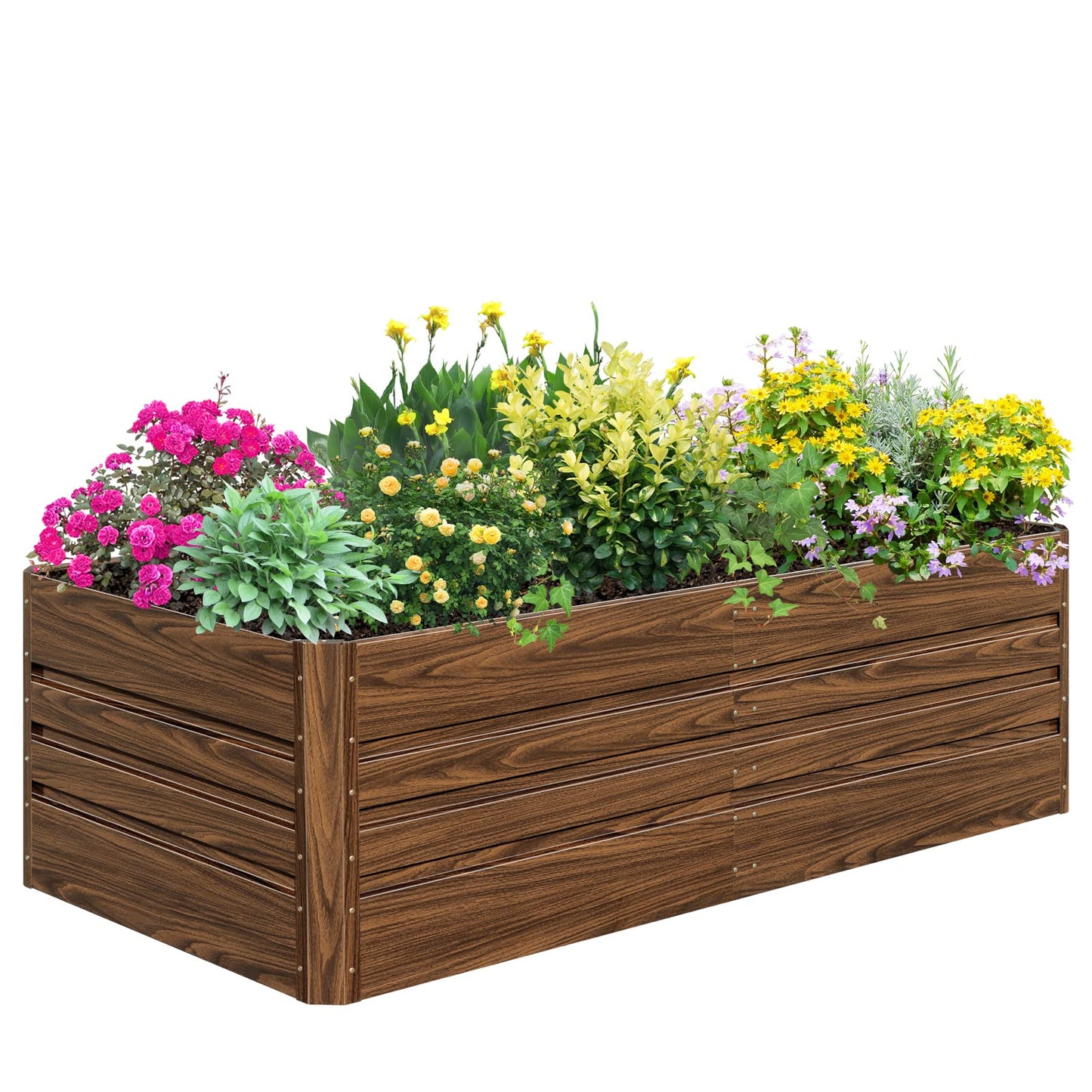 SnugNiture Galvanized Raised Garden Bed 6x3x2FT Outdoor Large Metal Planter Box Steel Kit for Planting Vegetables, Flowers