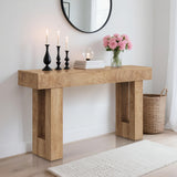 63" Long Console Table, Farmhouse Wood Entryway Table, Vintage Sofa Table Behind Couch for Living Room Hallway Takywep