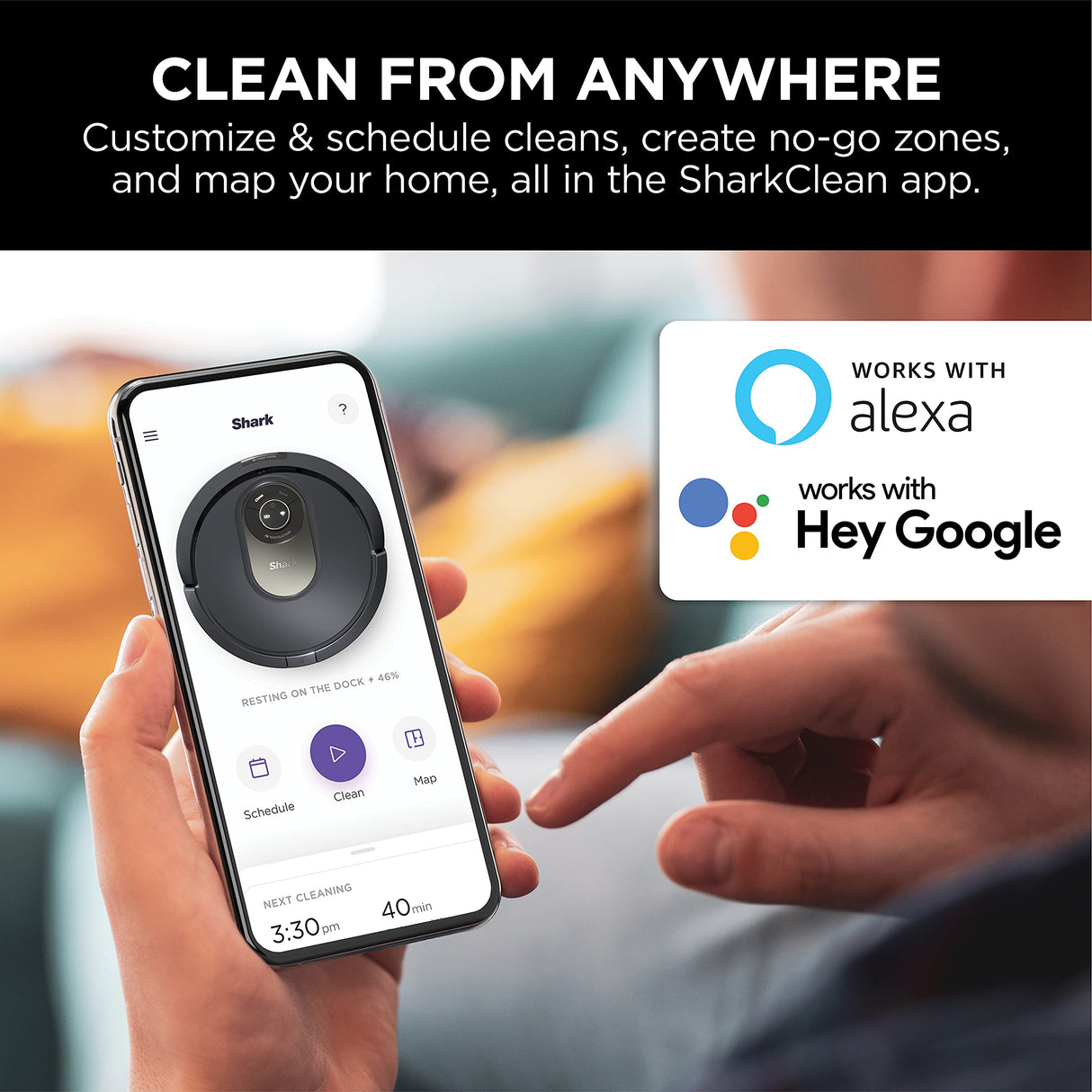 Shark AV2001 AI Robot Vacuum with Self-Cleaning Brushroll, Object Detection, Advanced Navigation, Home Mapping, Perfect for Pet Hair, Compatible with Alexa, Gray Shark
