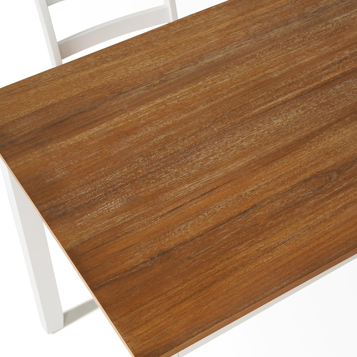 Comfy to go 5-Piece Solid Wood Table Set, Dining Table Set for 4, Farmhouse Rectangular Kitchen Table, Space-Saving Dinette Table Set for Dining Room, Office, Terrace, Courtyard - White Comfy to go