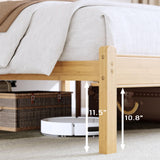 BOSRII 14in High Solid Bamboo Wood Platform Queen Size Bed Frame with Headboard, Reinforced Heavy Duty Metal Slats, Noise Free, No Box Spring Needed, Easy Assembly BOSRII