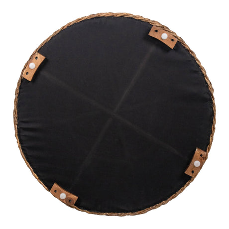 East at Main Abella Round Wicker Banana Leaf Coffee Table, Coastal Boho Abaca Coffee Table with Natural Finish, 28.5" W – Handcrafted Farmhouse Accent Table for Living Room or Small Spaces East at Main