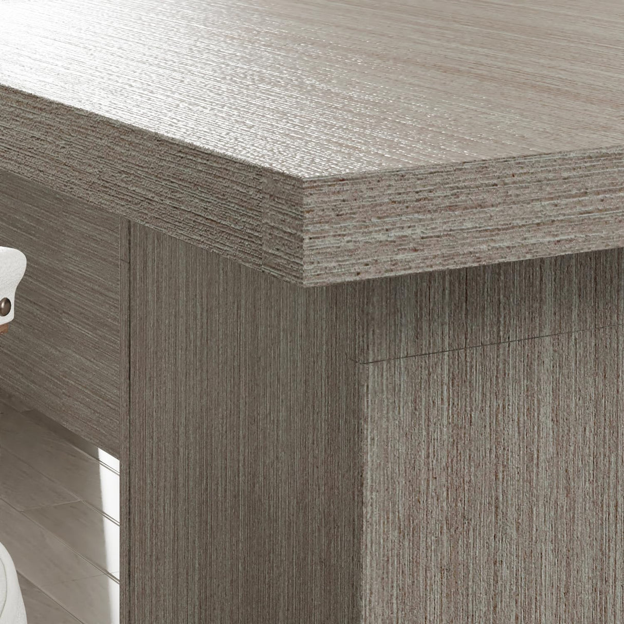 Homsee 118.1" W Rectangular Conference Room Table for 10-12 People, Versatile Modern Wood Seminar Meeting Table for Boardroom, Gray Homsee