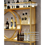 Iron Wall Wine Rack with LED Light- Display Shelf with Wine Glass Holder | Multifunctional Hanging Wine Holder | Metal Wall Mounted Wine Rack |for Dining Room, Bar and Wine Cellar(White,39.3in/100cm) Diodceraic