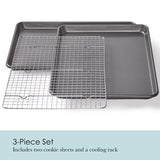 Chicago Metallic Professional Non-Stick Cookie and Jelly-Roll Pan Set with Cooling Rack, 17 by 12.25 Inches Chicago Metallic