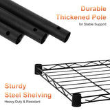 Whitmor 5 Tier Storage Shelves, Heavy Duty Metal Shelving, 400 lbs Capacity per Shelf, 2000 lbs Total, Easy Assembly for Kitchen, Garage, Plant, 18" L x 12" W x 50" H, Black Whitmor