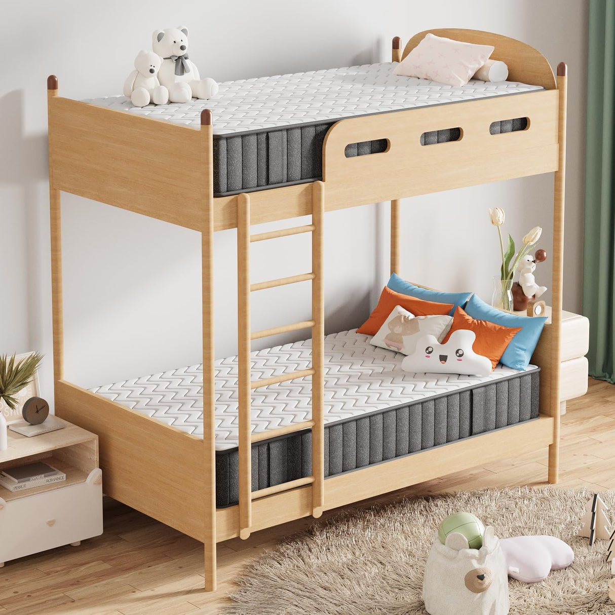 pengucool 12 Inch Mattress Twin, Memory Foam Mattress in a Box, Cooling Charcoal Medium Firm Mattresses for Back Pain Relief, CertiPUR-US, Fiberglass Free & Support Comfort pengucool