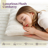 VanAcc 106" Oversized Modular Sectional Sofa, Deep Seat Cloud Couch with Corduroy Upholstery, L Shaped Boneless Sofas, Easy No-Assembly Lounge Couches for Living Room, Cream VanAcc