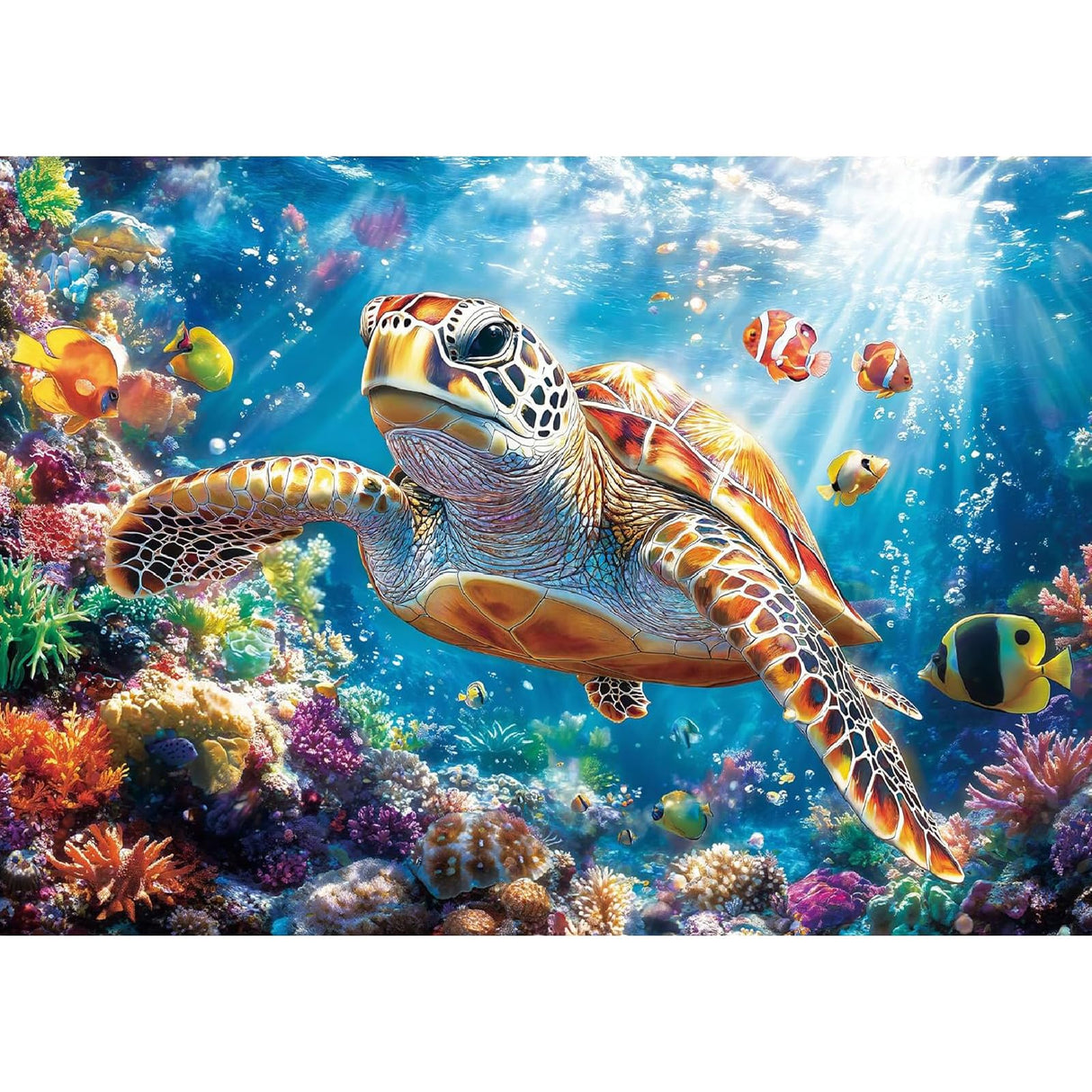 Diamond Art Kits for Adults Beginner- Sea Turtle DIY Modern Diamond Painting Kits 5D Diamond Dots Gem Art Crafts with Tools- Round Full Drill Funny Crafts for Home Wall Decor&Gift-12x16 inch Fairyland JinWenn