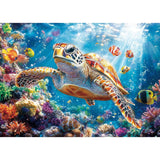 Diamond Art Kits for Adults Beginner- Sea Turtle DIY Modern Diamond Painting Kits 5D Diamond Dots Gem Art Crafts with Tools- Round Full Drill Funny Crafts for Home Wall Decor&Gift-12x16 inch Fairyland JinWenn