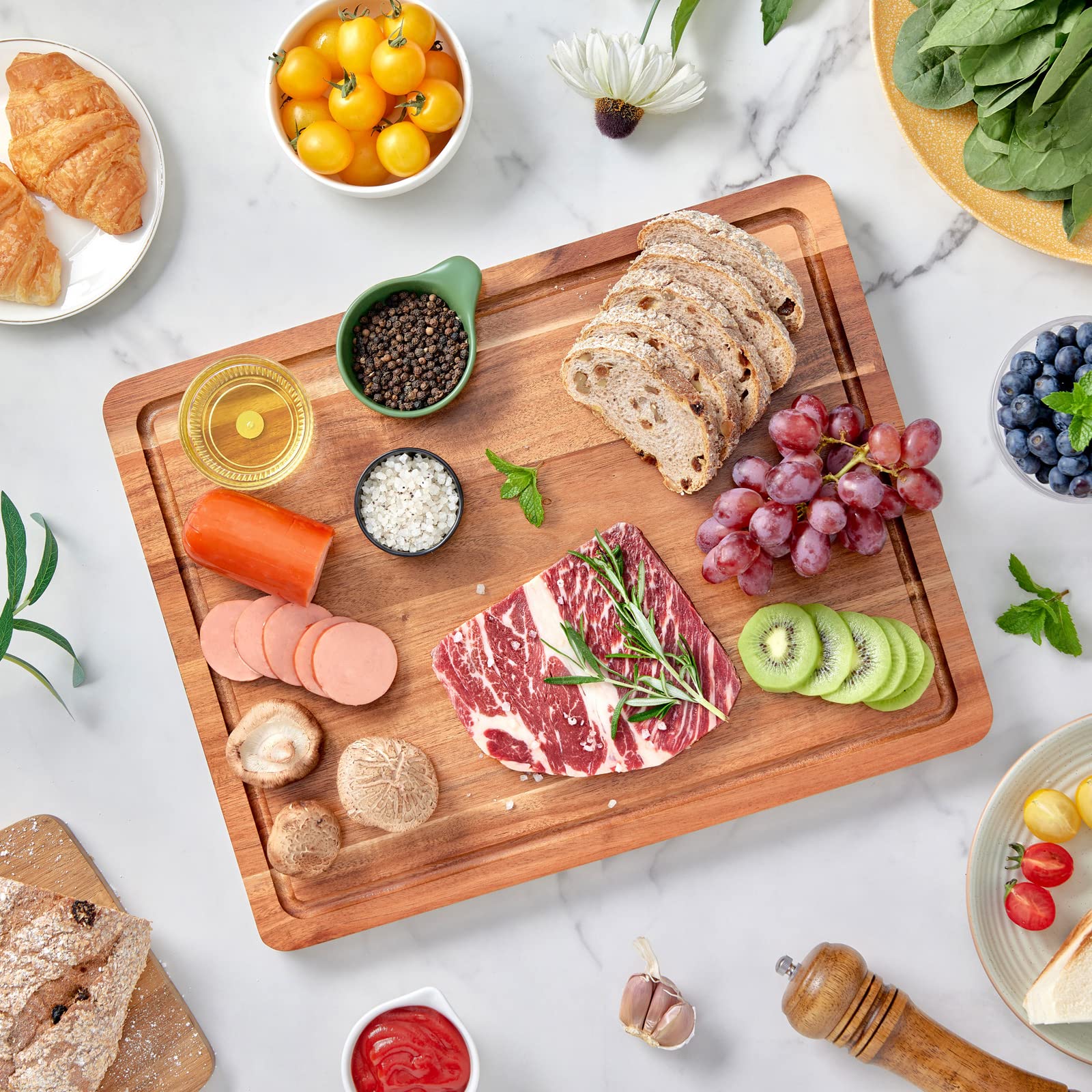 OAKSWARE Acacia Wooden Cutting Board - Thumbnail 4