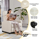 Yaheetech Recliner Chair PU Leather Recliner Sofa Home Theater Seating Adjustable Modern Single Reclining Chair Sofa with Pocket Spring Living Room Bedroom Beige Yaheetech
