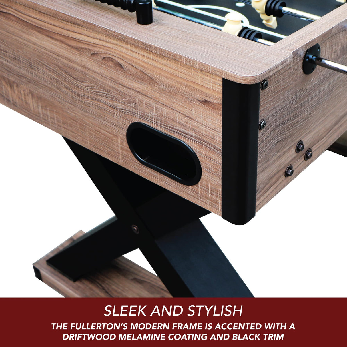 Hathaway Fullerton 48-in Foosball Table, Arcade Table Soccer for Game Rooms, Includes (2) 36-mm ABS Foosballs, Driftwood (BG50330) Hathaway