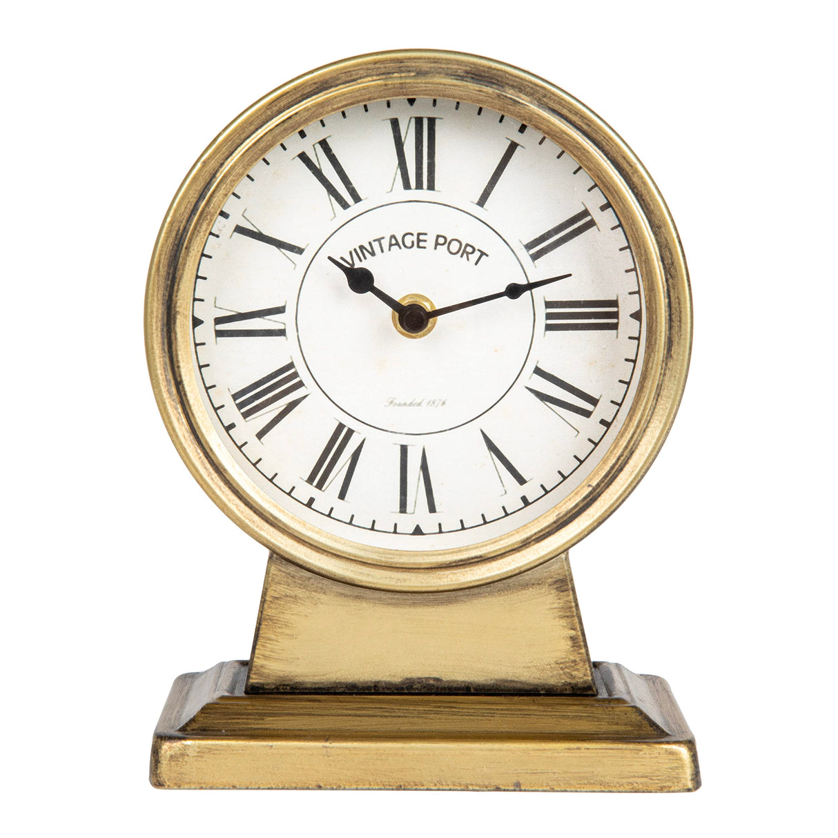 Creative Co-Op Decorative Metal Mantel Clock, Gold Finish Creative Co-Op